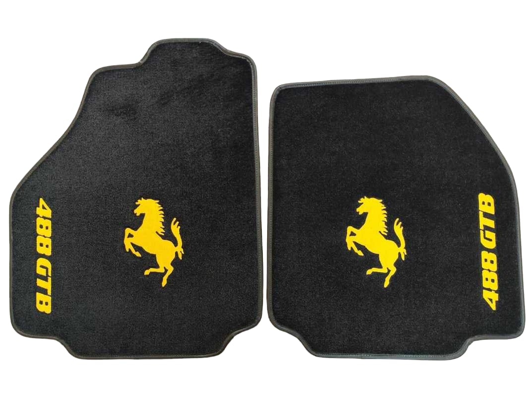 Ferrari Fußmatten Maßgeschneiderte Teppichmatten aus Velours mit individueller Naht