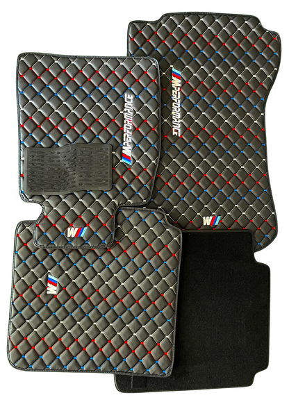For BMW M Performance Leder Fußmatten Maßgeschneidert