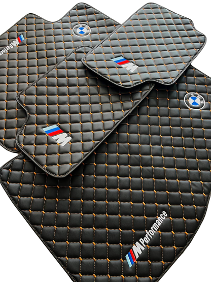 For BMW M Performance Leder Fußmatten Maßgeschneidert