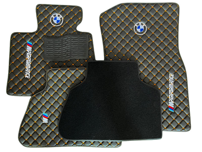 For BMW M Performance Leder Fußmatten Maßgeschneidert