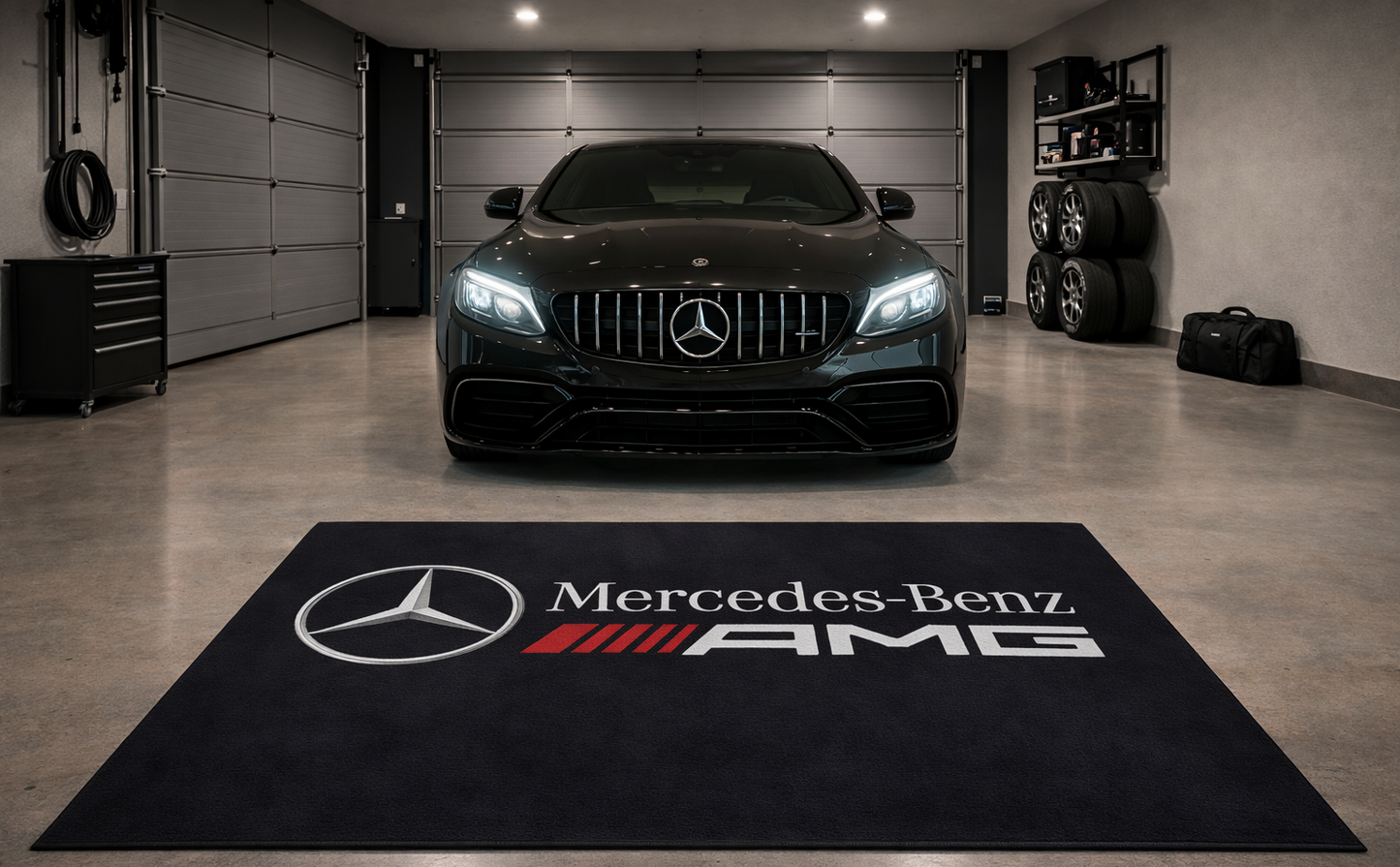 Mercedes Benz AMG Garagenteppich 150x220 cm Für Garage Büro Zuhause