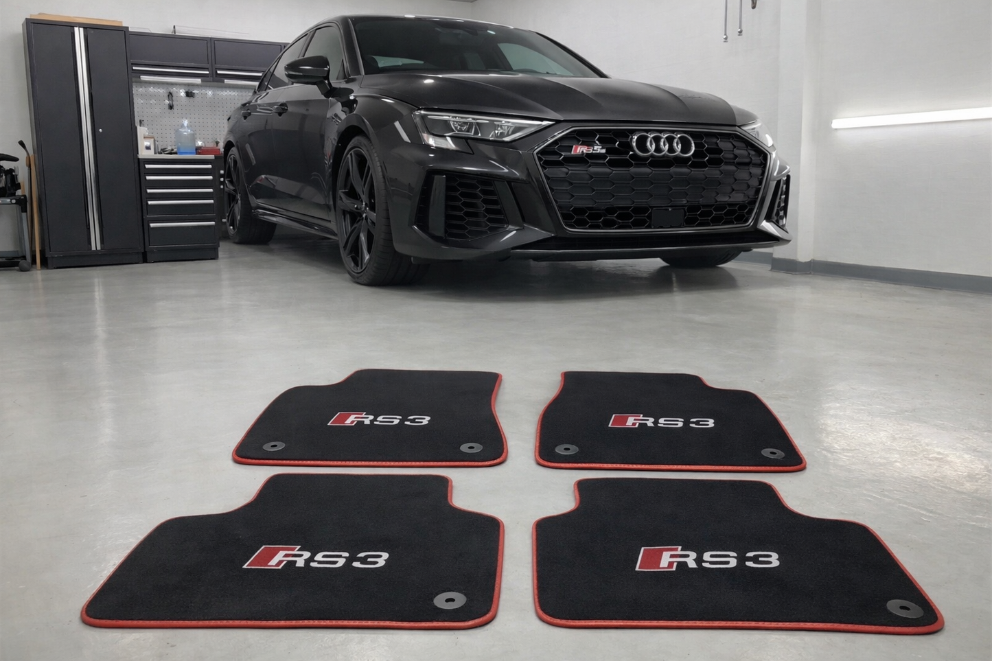 Fußmatten für Audi Serie RS3 RS4 RS5 RS6 RS7 Auto Fußmatten maßgefertigt für alle Audi Modelle, Teppich Innenraumschutz