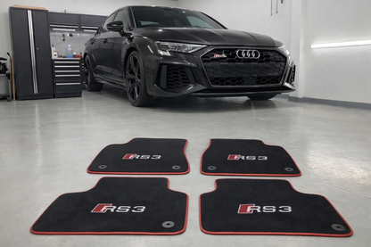 Fußmatten für Audi Serie RS3 RS4 RS5 RS6 RS7 Auto Fußmatten maßgefertigt für alle Audi Modelle, Teppich Innenraumschutz