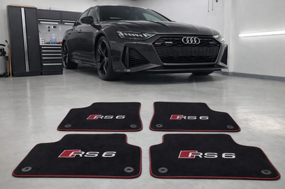 Fußmatten für Audi Serie RS3 RS4 RS5 RS6 RS7 Auto Fußmatten maßgefertigt für alle Audi Modelle, Teppich Innenraumschutz