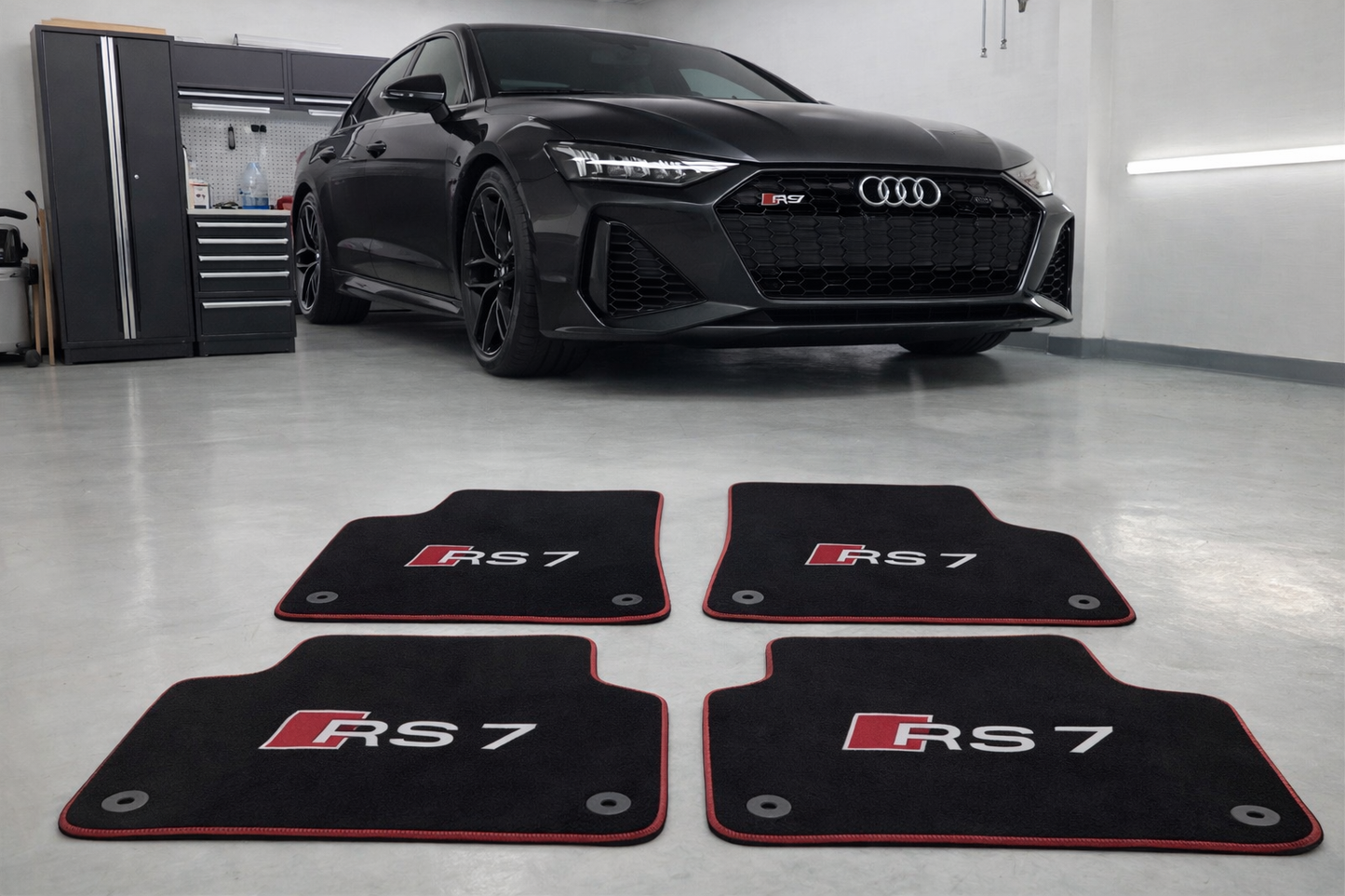 Fußmatten für Audi Serie RS3 RS4 RS5 RS6 RS7 Auto Fußmatten maßgefertigt für alle Audi Modelle, Teppich Innenraumschutz