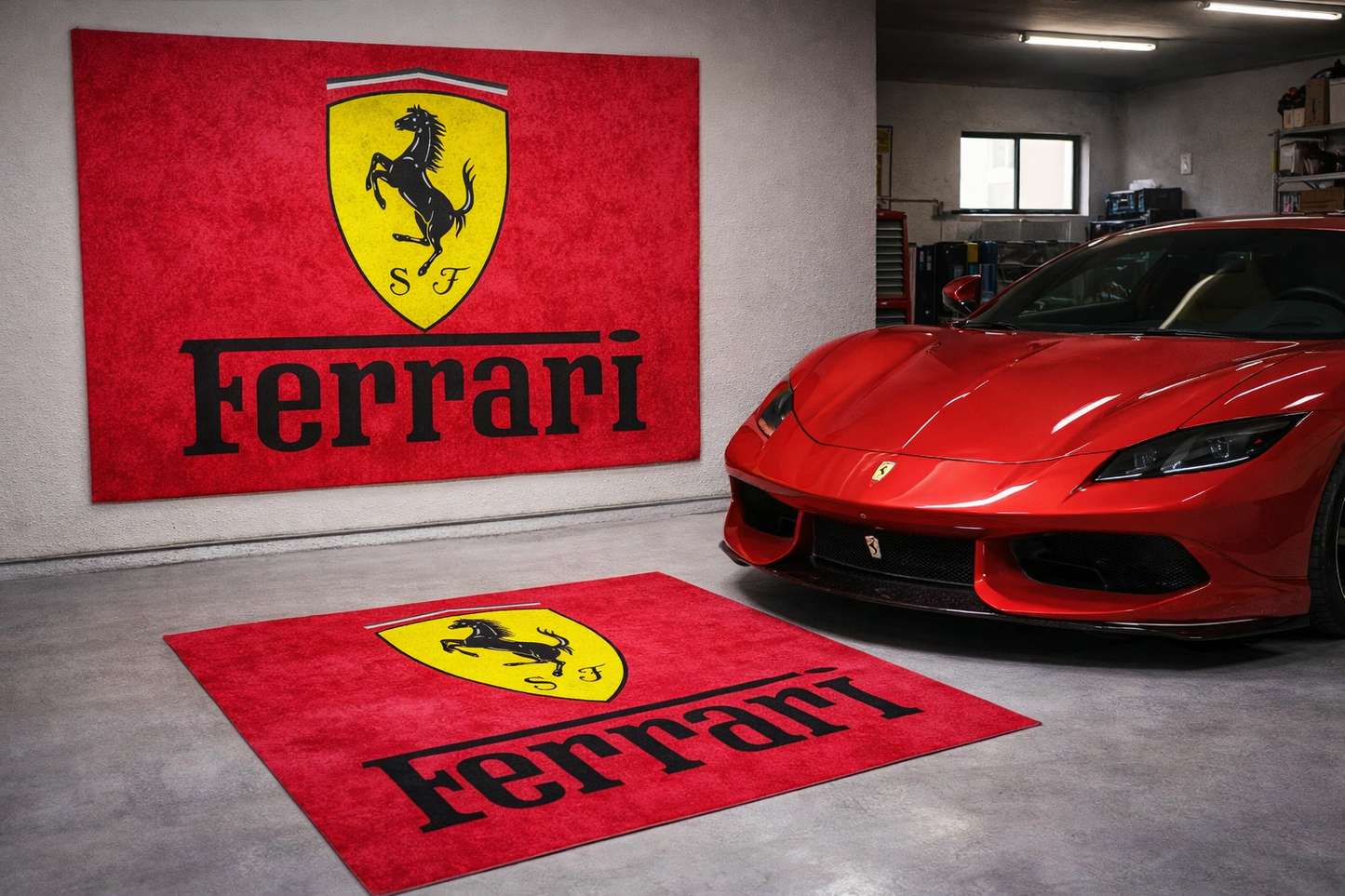 Ferrari Garagenteppich 150x220 cm Für Garage Büro Zuhause