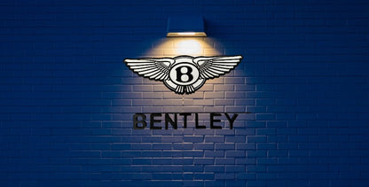 Bentley Logo Wandschild Garage Premium Wanddeko für Auto Liebhaber Geschenk Männer