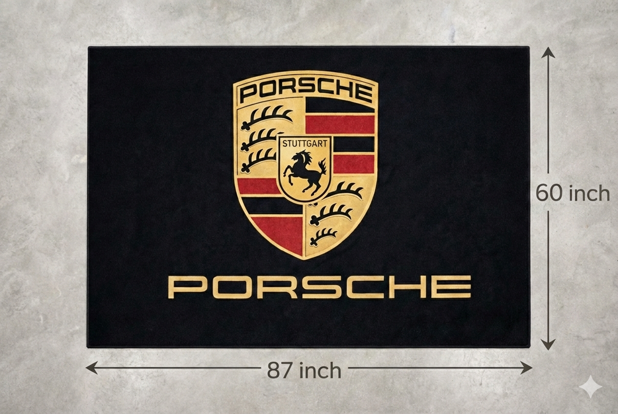 Porsche Garagenteppich 150x220 cm Für Garage Büro Zuhause