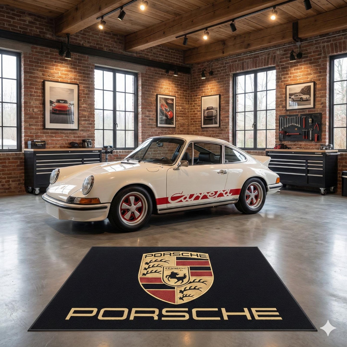 Porsche Garagenteppich 150x220 cm Für Garage Büro Zuhause