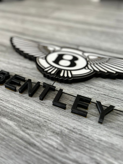 Bentley Logo Wandschild Garage Premium Wanddeko für Auto Liebhaber Geschenk Männer