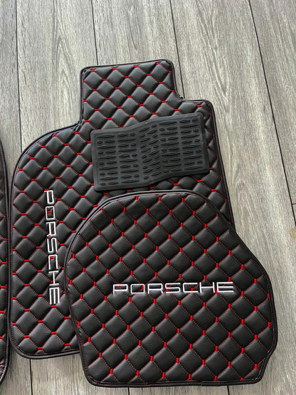 Porsche Leder Fußmatten Maßgeschneidert