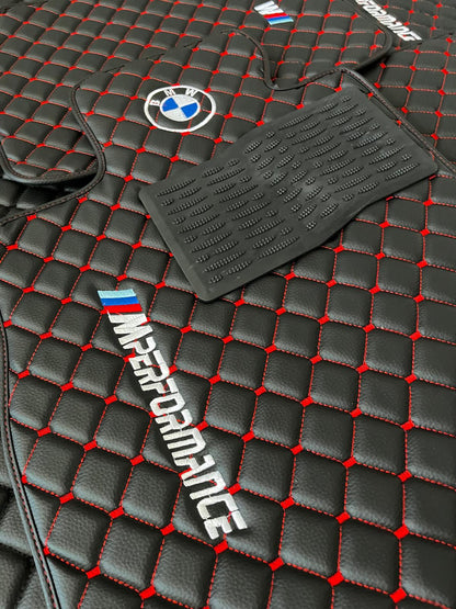 For BMW M Performance Leder Fußmatten Maßgeschneidert
