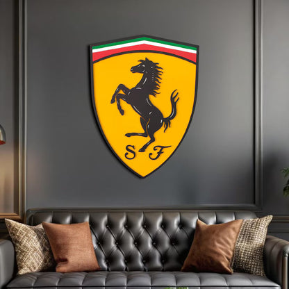 Ferrari Wandschild für die Garage Deko Wandkunst