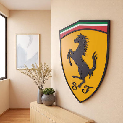 Ferrari Wandschild für die Garage Deko Wandkunst