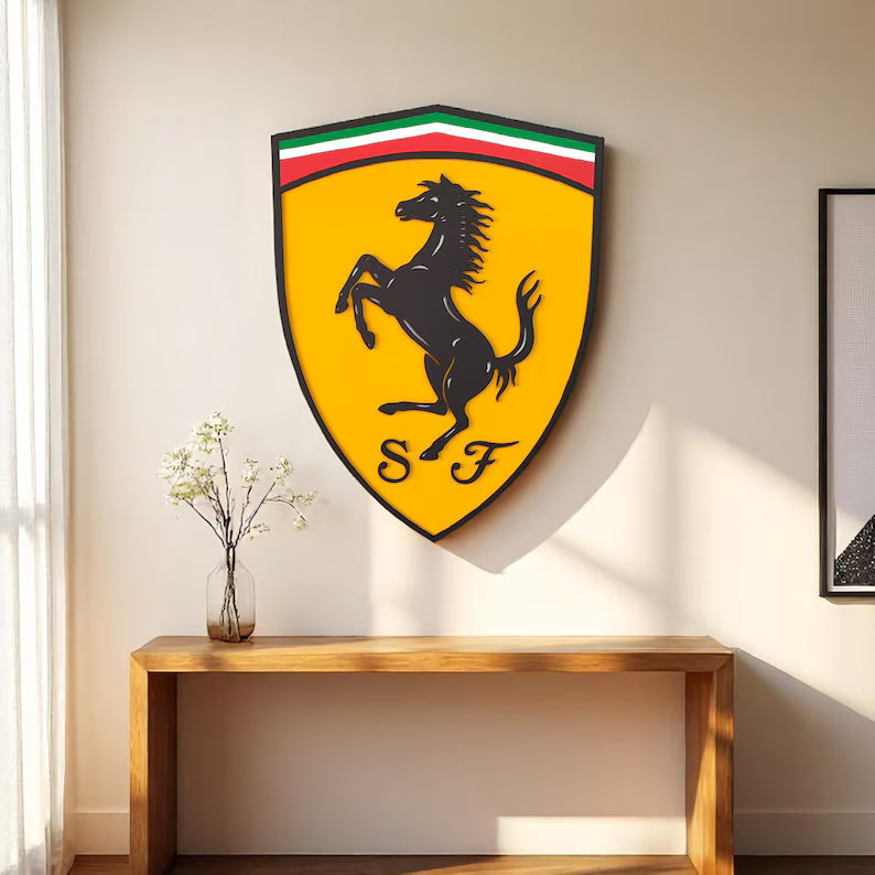 Ferrari Wandschild für die Garage Deko Wandkunst