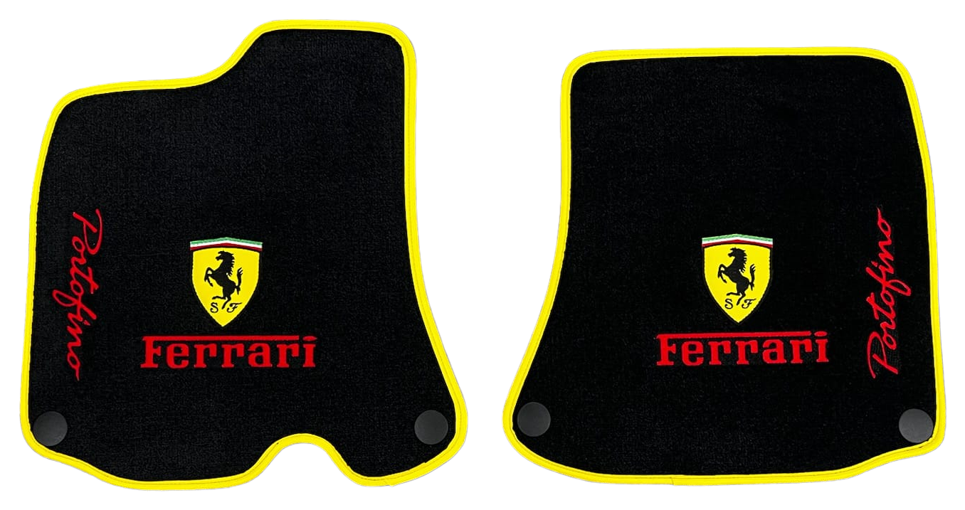 Ferrari Fußmatten Maßgeschneiderte Teppichmatten aus Velours mit individueller Naht